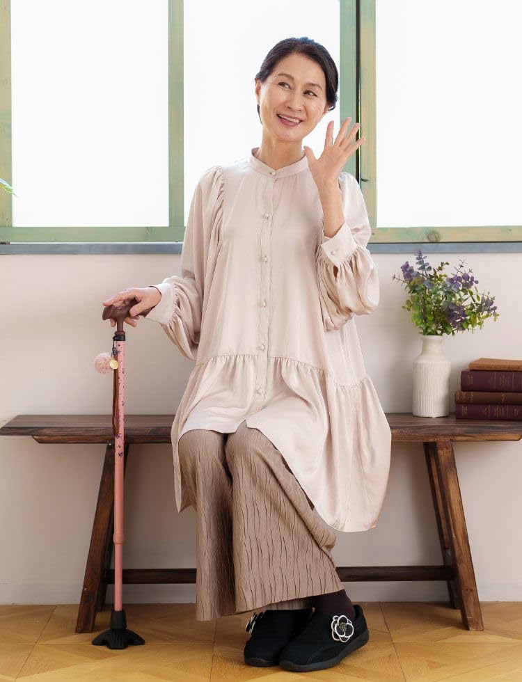 KISS MY LIFE Extendable Walking Flower Dot BONBON STICK Self-Standing Stick, Pattern, (Blossom) (kml130109a)