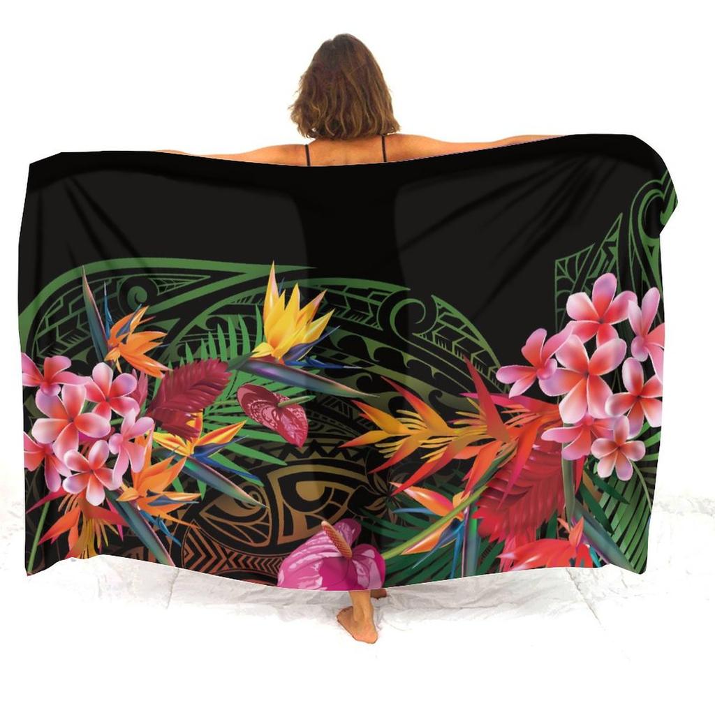 Pacific Island Beach Towel Women's Salone Polynesian Tribe Ethnic Style Cape Hawaii Beach Vacation Towels