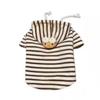 Spring and Autumn Pet Puppy Dog Clothes Hooded Sweater Striped Color Maltese Bi Bear Teddy Cat Cute Wind