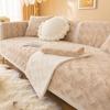 Faux Rabbit Fur Sofa Cover Non -Slip Plush Velvet L Shape Couch Slipcover Furniture Protector Sofa Chaise Cover Lounge