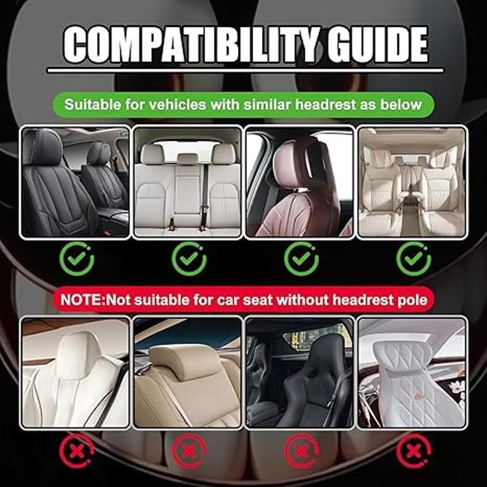 2Pcs Funny Skeptical Face Car Seat Headrest Protector Husky Headrest Covers  Vehicle Seat Accessory