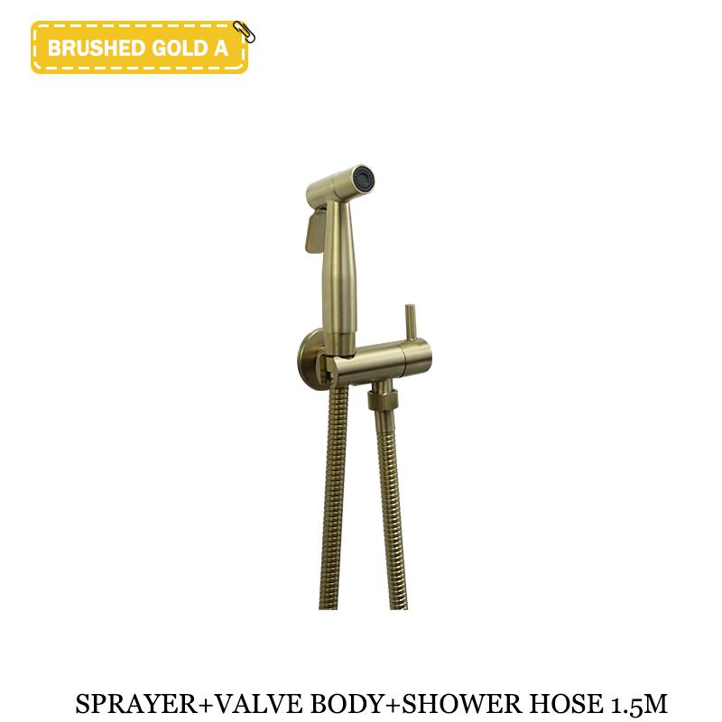 Toilet Mate Bathroom Bidet Shower Head Wall Mounted Black Copper Angle Valve Handheld Spray Gun Faucet Bathroom Accessories