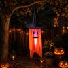 Halloween Hanging Ghost Decoration with Witch Hat Indoor Outdoor Party Ornament Hanging Ghost Figure for Event Venue Decoration