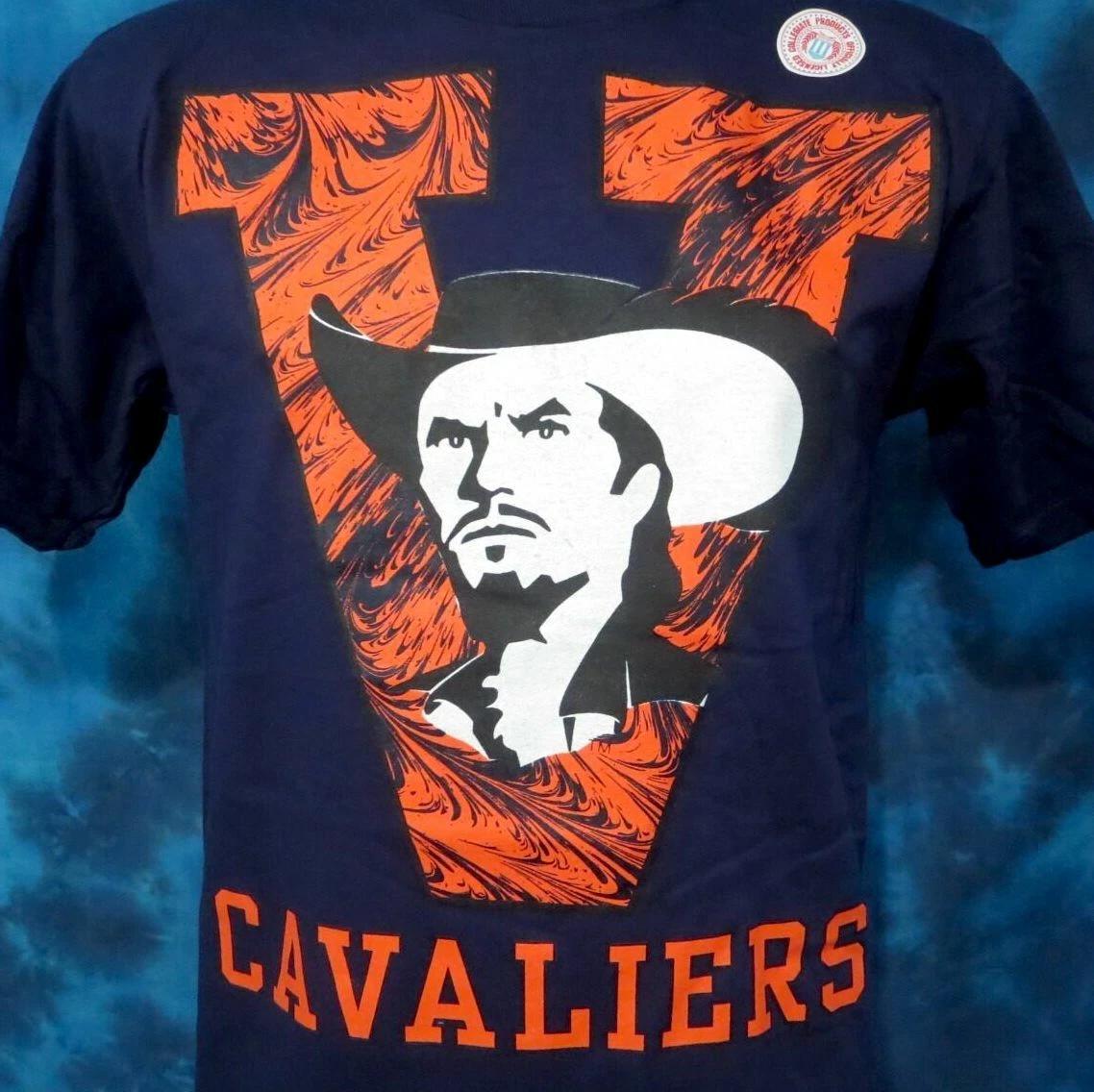 NOS vtg 90s UNIVERSITY OF VIRGINIA CAVALIERS T-Shirt LARGE wahoos single stitch S
