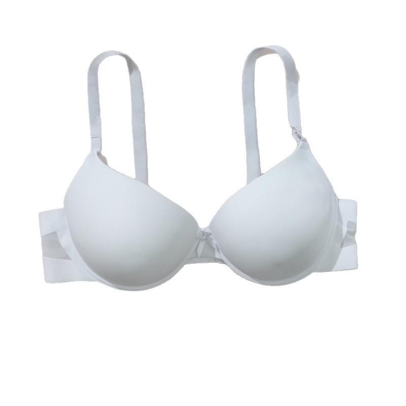 Ladies Upper Thin Lower Thick Die Cup Bra Bow Back Double-breasted Bra Breathable Shoulder Strap Comfortable Steel Rim Underwear
