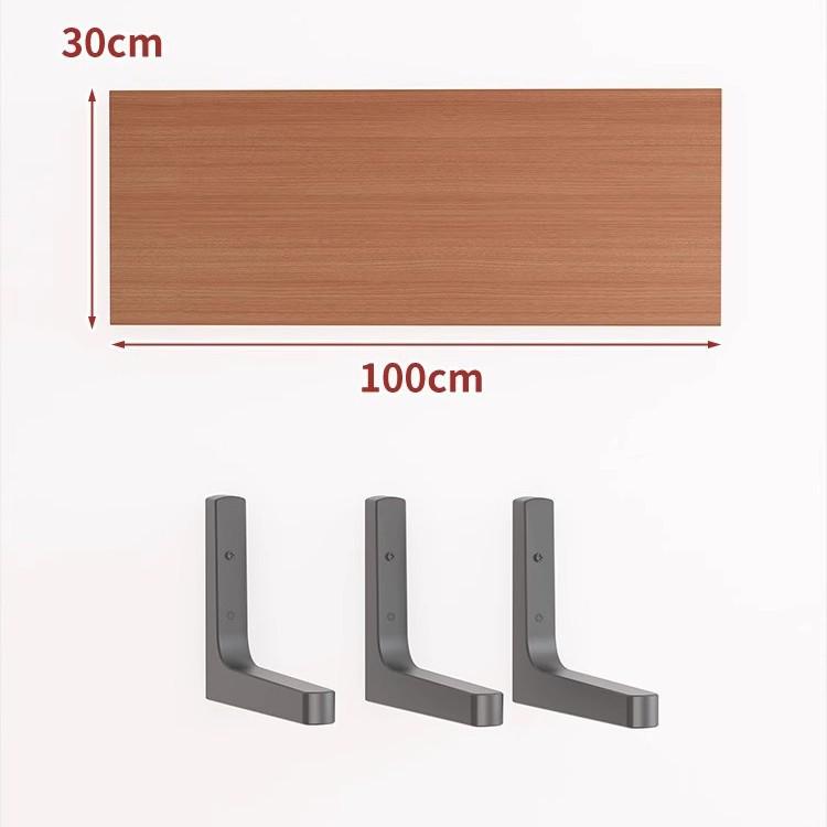 Paint-Free Floating Wall Shelf: Wooden Wall-Mounted Bookshelf and Storage Plank