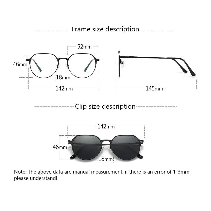 3 In 1 Sunglasses Men Magnetic Clip On Glasses Metal Frame Optical Prescription Eyeglass Magnet Eyeglasses Clips