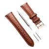 JMW TOKYO Square Watch 22mm Lug Genuine Leather Replacement Brown or Rose Gold Includes Spring and A Great Day Men's Strap, Width, Strap, Buckle,