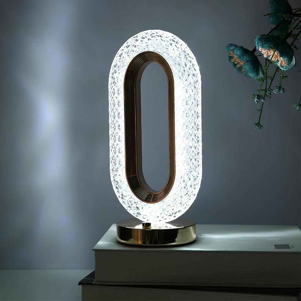 Crystal Oval Table Lamp Led Small Night Light Street Diy Snowy Flowing Hemp Snow Night-light Convenient-light Bedroom-girl-light