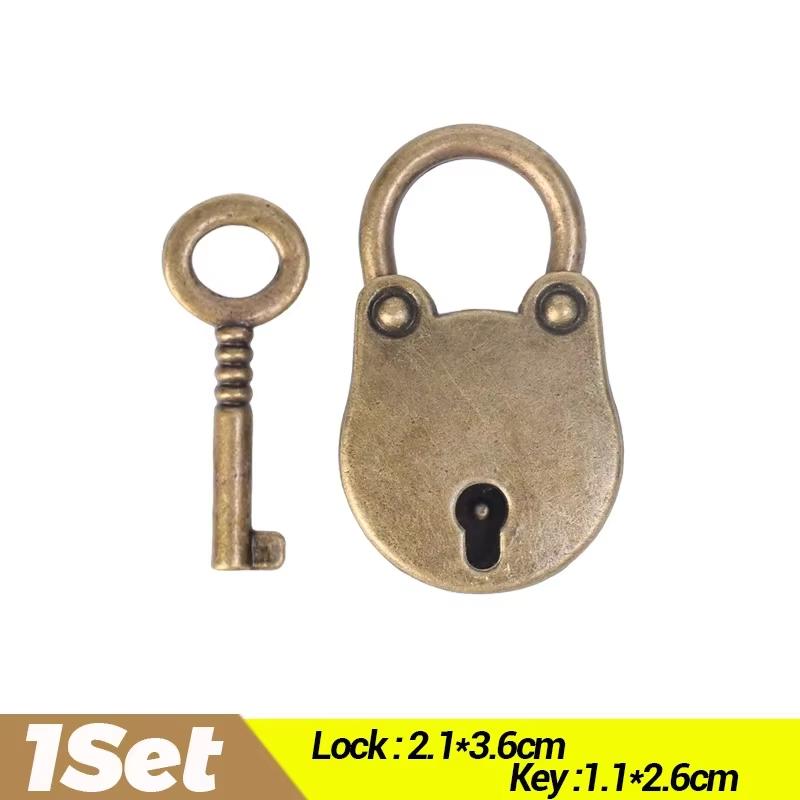 

10/1pcs Mini Bear Padlock Vintage Antique Alloy Metal Locks for Key Jewelry Bags Boxes Notebook Luggage Hardware Lock Decor Tool