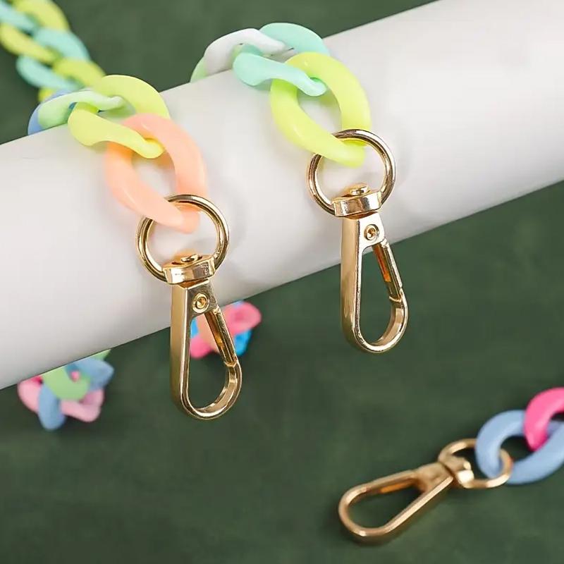 1PC Plastic Chain Female Mobile Phone Phone Case Acrylic Buckle Chain Macaron Color Lanyard Anti Loss And Anti Drop Multiple Sizes