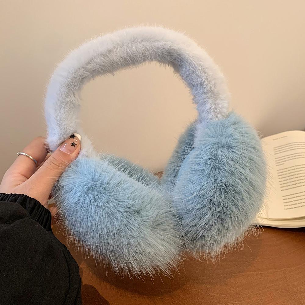 Cute Plush Warm Earmuffs for Women Winter New Solid Color Cycling Ear Warmers Windproof and Coldproof Earmuffs
