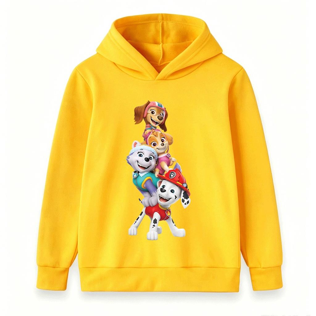Cartoon Puppy Group Print Kids Hoodie Sweatshirt Boys Girls Casual Long Sleeve Pullover Top for Toddlers