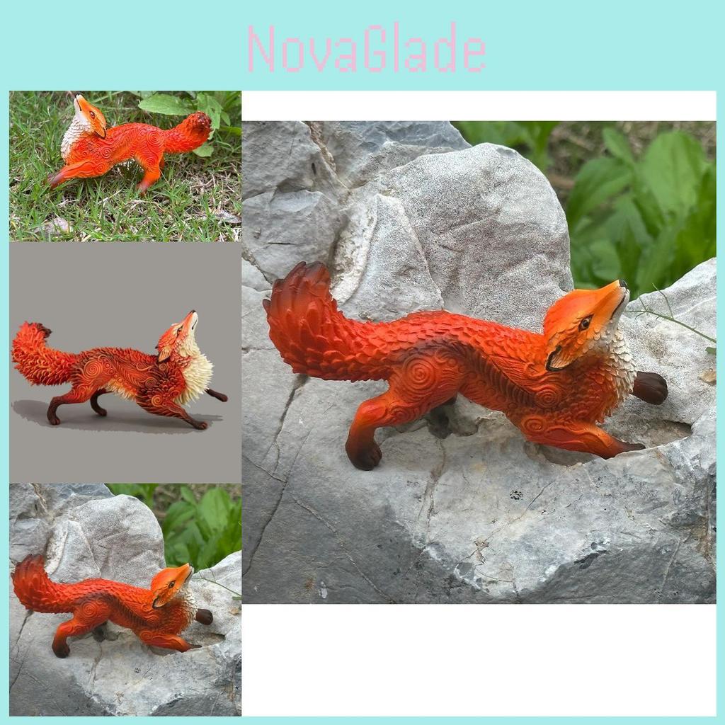 Adorable Fox Figurine Charming Resin Decorative Statue For Home And Garden Display