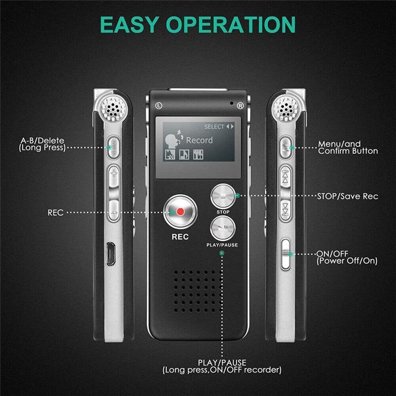 Paranormal Equipment Digital EVP Voice Activated Recorder USB US 8GB (Black)