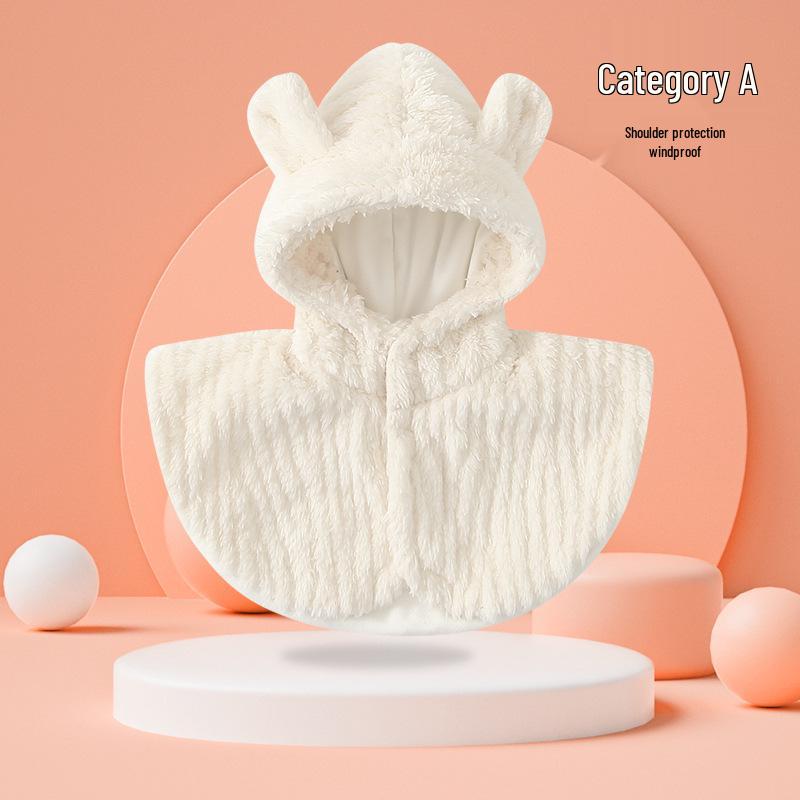 Baby Ear Protection Hat - Autumn/Winter Fleece-Lined Cape, One-Piece, Warm & Cute Newborn Infant Hat