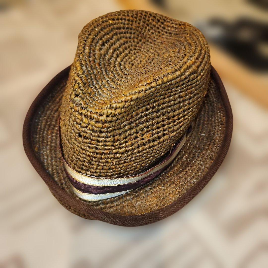 Used CA4LA Raffia Hat Brown