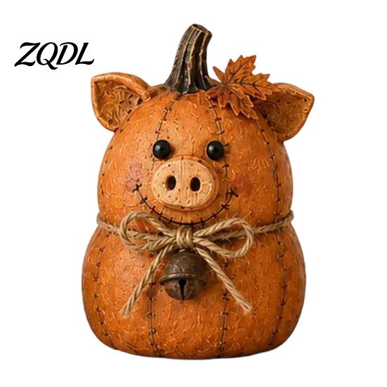 Rustic Pumpkin Statue Friends Farmhouse Felt Animal Ornaments, Cute Cow/Pumpkin/Rooster Figurines, Decorative Handmade Animals Thanksgiving Home Decor