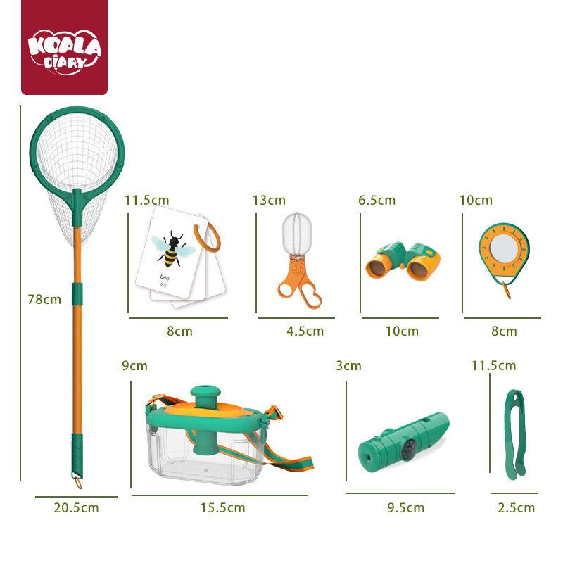 Kids' Outdoor Adventure Insect Observation Kit with Magnifying Glass, Butterfly Net, and Exploration Tools