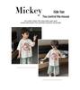 Boys' Cartoon Mouse Bamboo Cotton T-Shirt - Japanese Trend, Summer 2026 Style, Kids' Half Sleeve