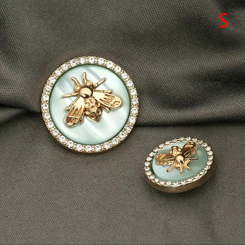 6Pcs Bee Metal Flower Buttons For Women Dress Coat Suit Cardigan Sewing Button