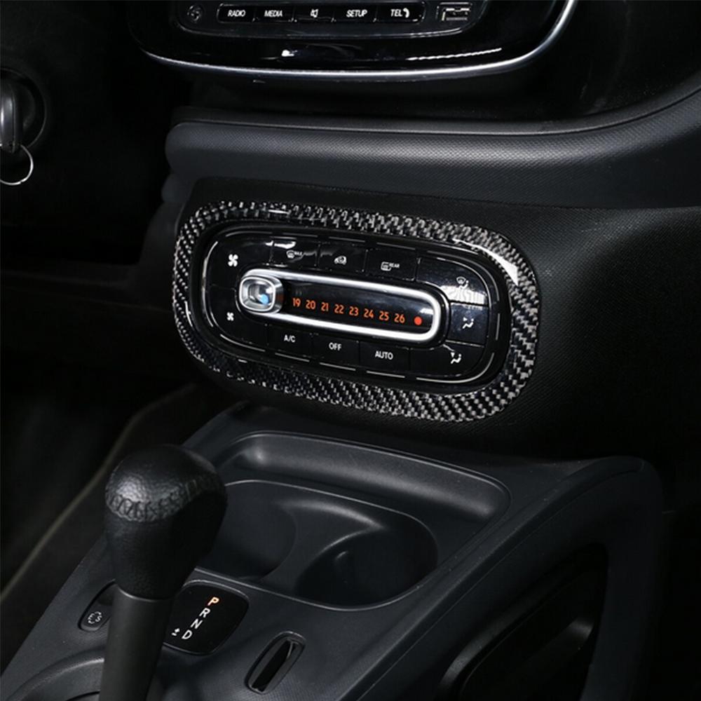 Carbon Fiber Center Console A/C Switch Trim Bezel For Smart Fortwo 453 2016-2021
