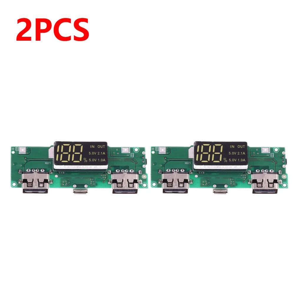 1-10pcs Mini 18650 Charging Module LED Dual USB 5V2.4A 2A /1A Micro/Type-C USB Mobile Power Bank Lithium Battery Charger Board