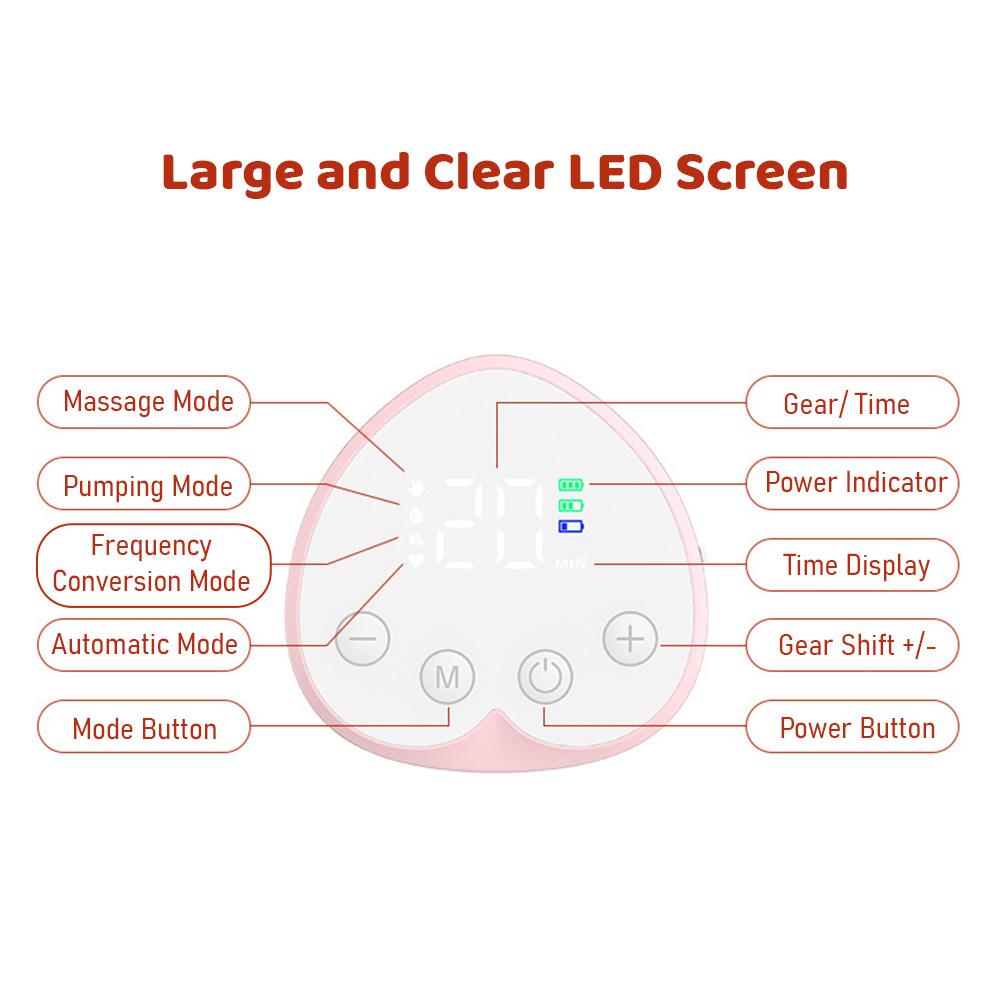 Nositelná odsávačka mateřského mléka Hands-free elektrická odsávačka mléka pro kojení 4 režimy 12 Nízká úroveň sání