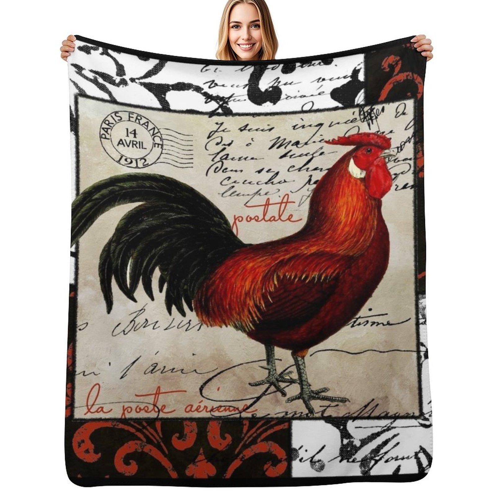 Europa II Rooster Throw Blanket Compact Warm Blanket for Car Road Trip 102x76cm(40x30in)