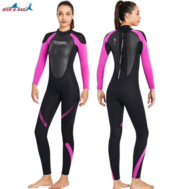 3mm Full Body Wetsuit Men Women Long Sleeve Neoprene Diving Suit Snorkeling Surfing Swimming Warmth