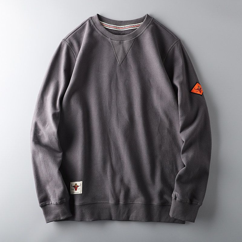 Men's American-Style Red Cotton Fleece Sweater
