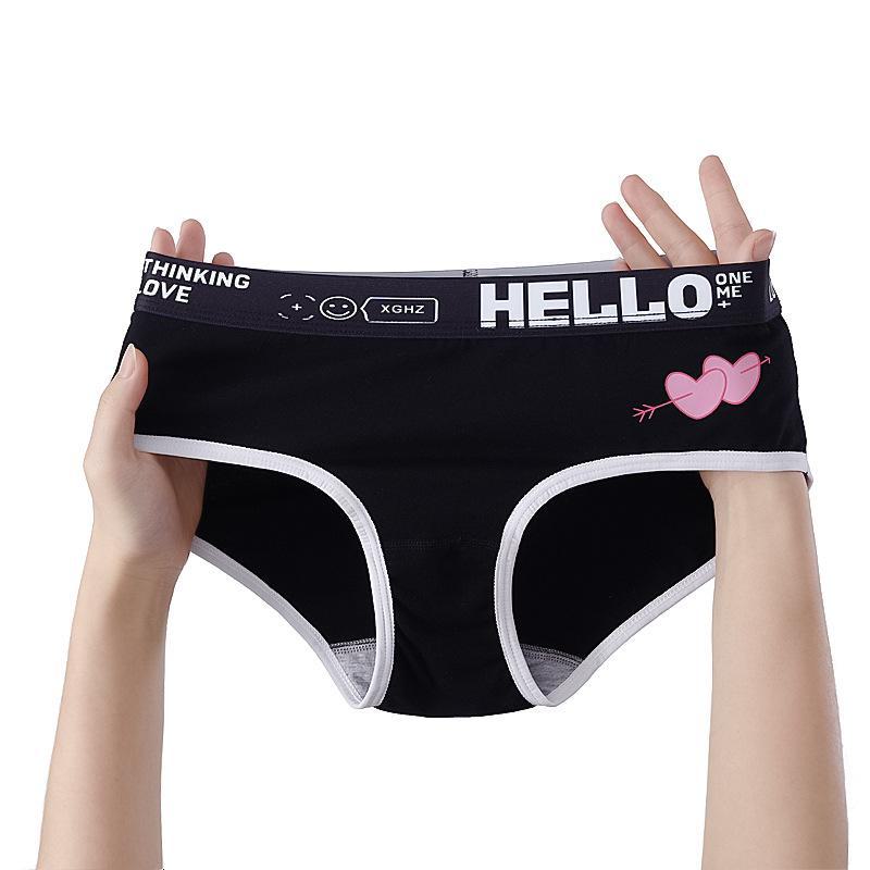 

Женские хлопковые трусы 2024 года лета: Средняя талия, 100% хлопок в области промежности, тонкий фасон для девочек и студенток. L чёрный