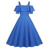 Women's Clothing Source Hepburn Suspender Ruffle Edge Short Sleeve Big Pendulum Polka Dot S S Retro Dress