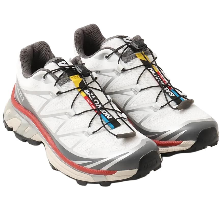 SALOMON XT 6 Low top Running Shoes Unisex White Gray Red L47864400