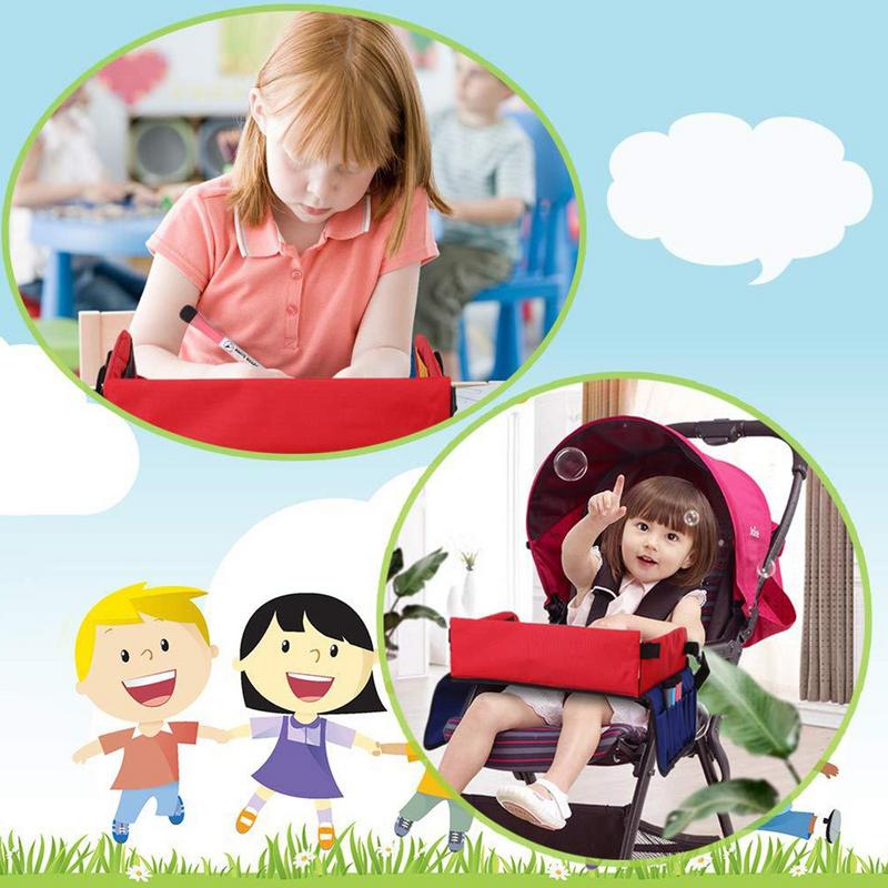 Kids Travel Tray For Car Seat Snack Auto Seat Children's Tray For Travel Car Children's Drawing Board With Storage Bags For RVs