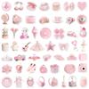 50PCS Simple Cute Pink Sweety Style Graffiti Stickers For Bicycle Hand Account Pencil Case Decals
