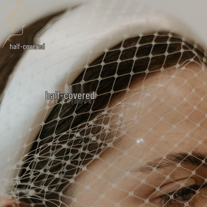 Elegancka Retro Perłowa Opaska z Welonem - Szerokie Białe Akcesorium do Włosów na Imprezy