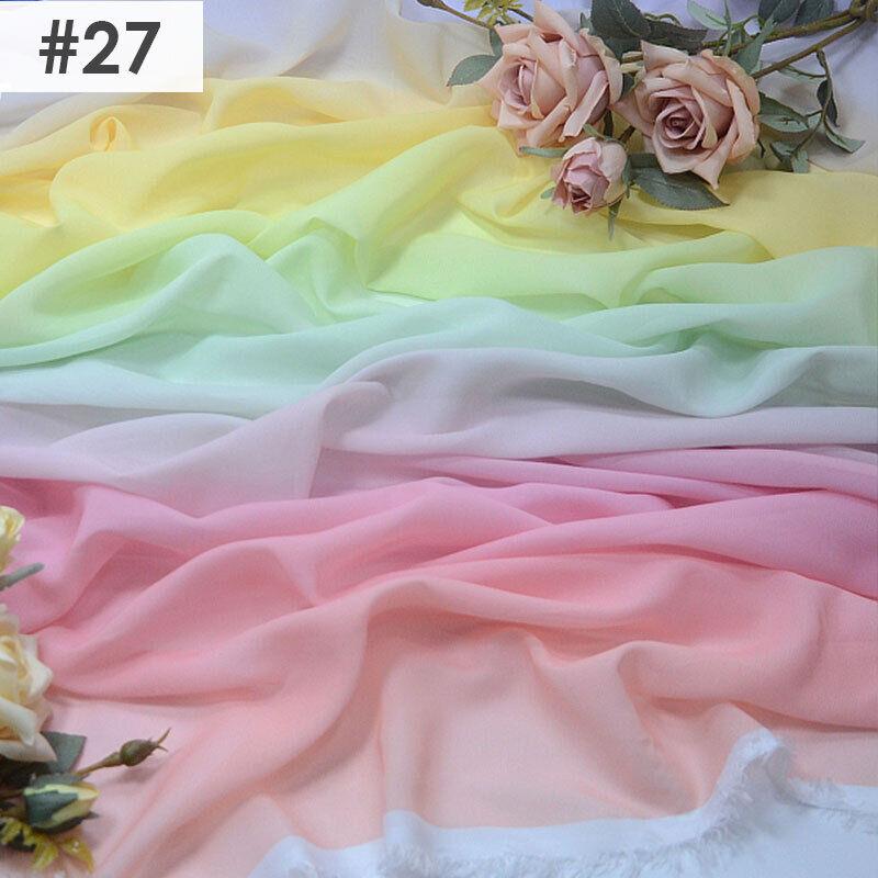 Gradient Color Rainbow Chiffon Fabric Scarf Sewing Craft DIY Ancient Style Hanfu Dress Stage Costume Decor Clothing Supplies