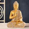 Samadhi Buddha Showpiece for Home & Office Decor Gift Itam(11 Inch Golden)