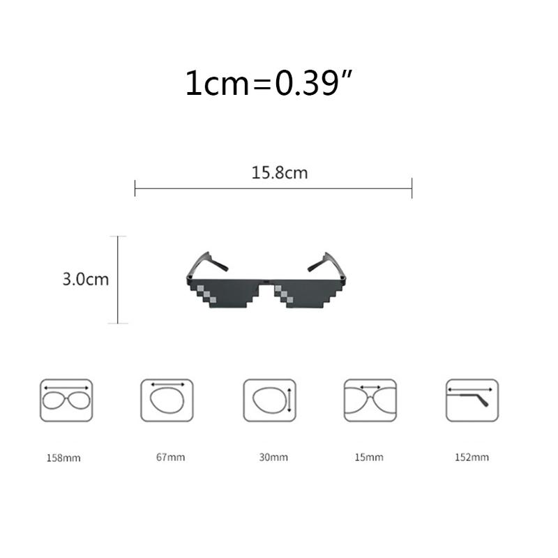Funny Thug Life Sunglasses Pixelated Men Women Brand Party Eyeglasses Mosaic Vintage Eyewear Unisex Gift Toy Glasses Kids Gift