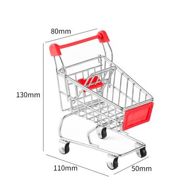 Kinder Mini Simulation Einkaufswagen Modell Handwagen Metall Modell Lagerung Auto Desktop Multifunktions Lagerung Ornament Modell