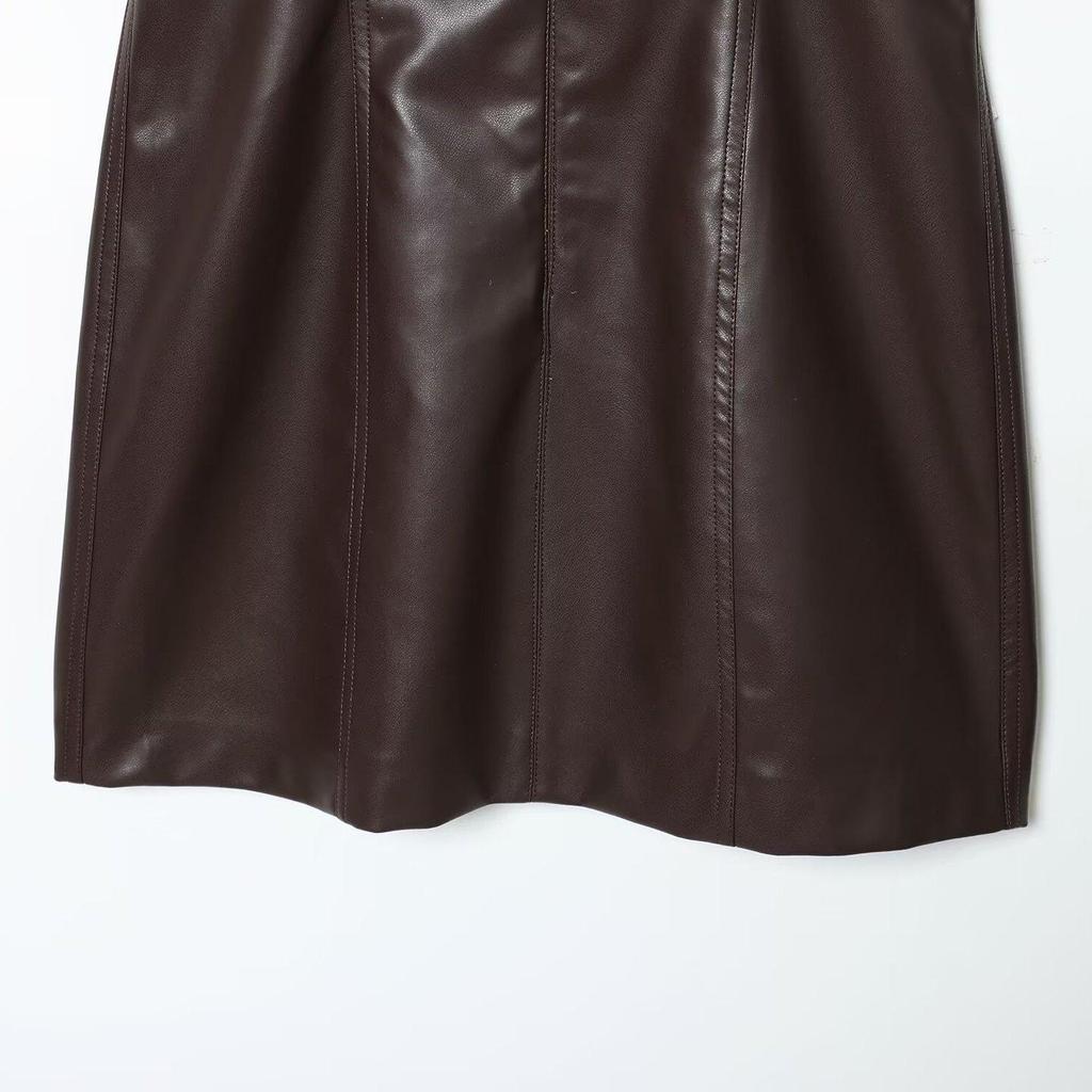 Europäischer Stil 2025 Damen Mini-Kleid aus Kunstleder - Elegant und Trendig