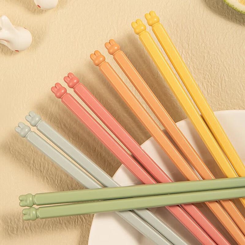 KABACH Lucky Rabbit Alloy Chopsticks - Household 5-Pair Set