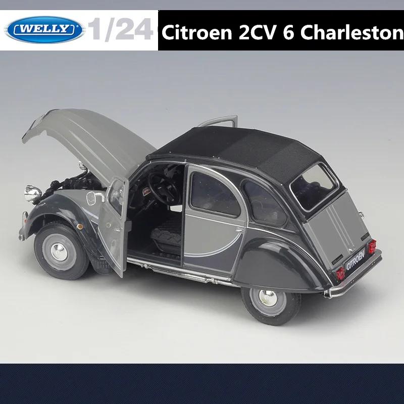 Welly 1/24 Citroen 2CV 6 Charleston Alloy Classic Vintage Car Model Diecast Metal Toy Classic Car Model Collection Gift