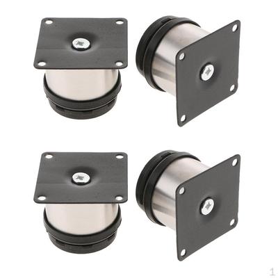 8cm Höhe Edelstahl Möbel Küchenfüße Beine 2 Zoll Rund Schränke, Sofa, Tische, 4er-Pack