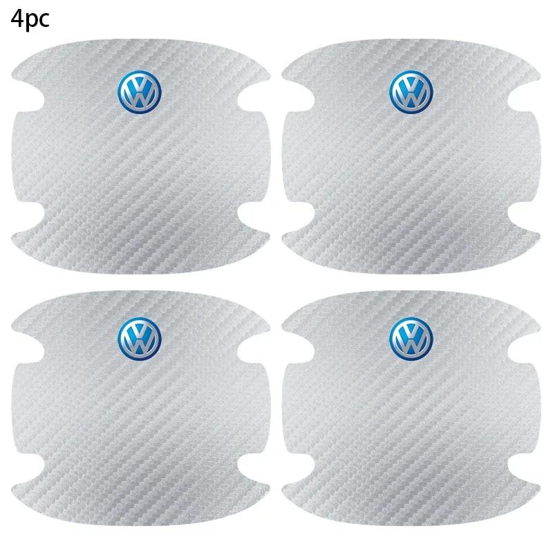 

2026 Hot For VW VOLKSWAGEN 4PCS Car Door Handle Bowl Scratch Protector Carbon Fiber Stickers For Volkswagen MK6 MK5 MK4 MK7 Golf