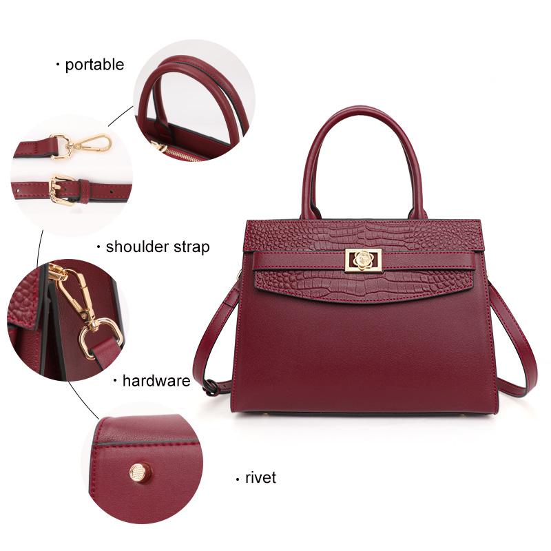 Nová dámská kabelka 2024 Módní trend Hovězí kůže Čtvercová taška Jednoduchá a elegantní Taška přes rameno Crossbody
