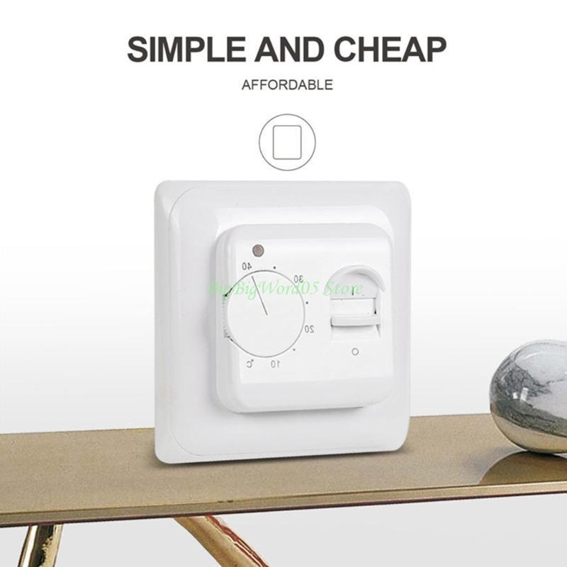 24TE Manual Thermostat Electric Water Warm Floor Temperature Controller 110-230V 16A 4Wire Line Voltage Mechanical Thermostat