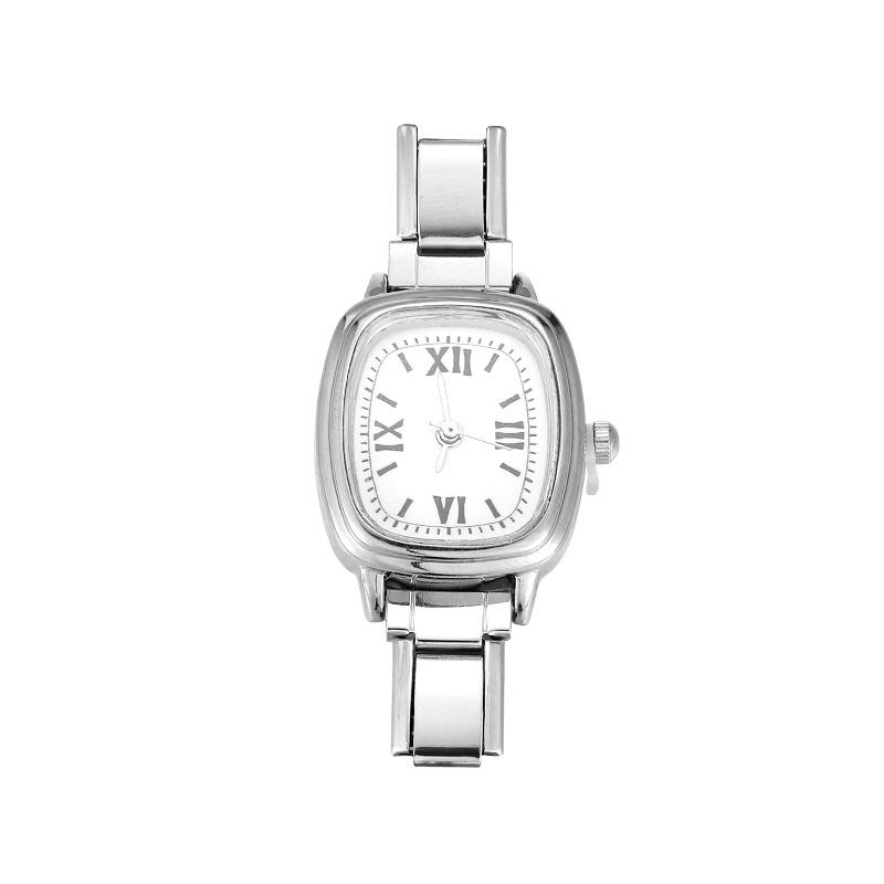 1PCS DIY Square Round Simple Watch Men Women's 9MM Width Italian Elastic Charm Stainless Watch Header Linker Bracelet Gifts
