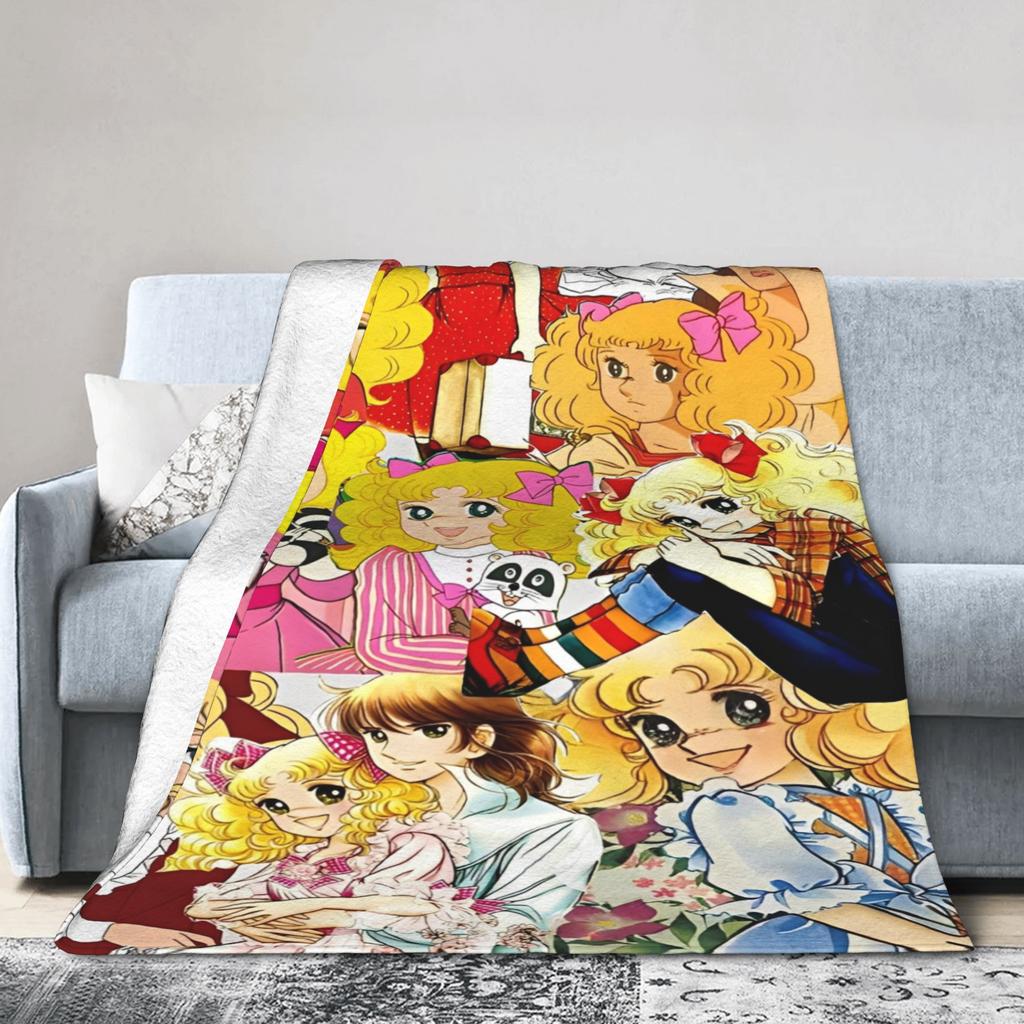Candy Candy And Terry Anime Blanket  Warm Soft Funny Plush Bedding Throws For Couch Bed Travel Flannel Bedspread Bed Cover